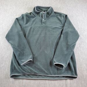 32 Degrees Heat Sweater Womens Medium Green Fleece 1/4 Snap Pullover